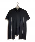 COMME des GARCONS HOMME PLUSコムデギャルソンオムプリュス）の古着「ジップデザインカットソー」｜ブラック