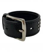 HERMESエルメス）の古着「スタッズレザーブレスレット」｜ブラック