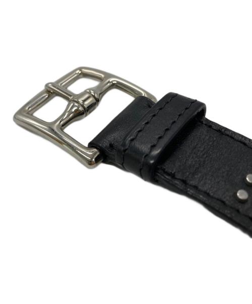 HERMES（エルメス）HERMES (エルメス) スタッズレザーブレスレット ブラック サイズ:不明の古着・服飾アイテム