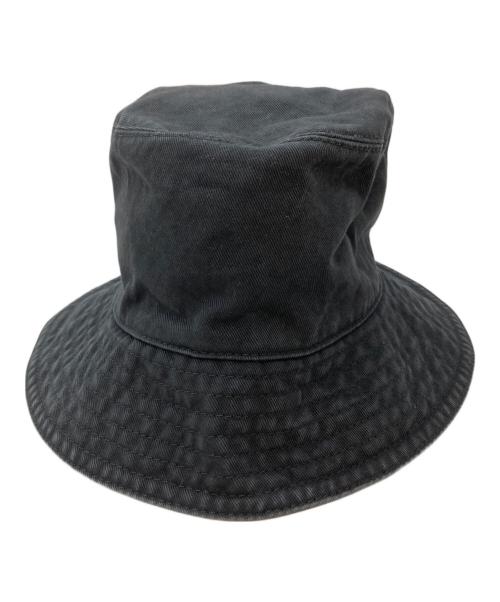 MIU MIU（ミュウミュウ）MIU MIU (ミュウミュウ) 刺繍ロゴバケットハット ブラック サイズ:Ｌの古着・服飾アイテム