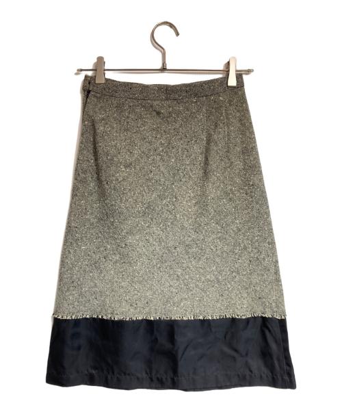 tricot COMME des GARCONS（トリココムデギャルソン）tricot COMME des GARCONS (トリココムデギャルソン) キュプラ切替ウールスカート グレー サイズ:Sの古着・服飾アイテム