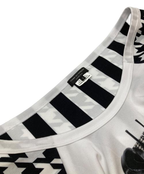 COMME des GARCONS HOMME PLUS（コムデギャルソンオムプリュス）COMME des GARCONS HOMME PLUS (コムデギャルソンオムプリュス) ハウンドトゥース切替ロングTシャツ ホワイト×ブラック サイズ:Ｓの古着・服飾アイテム