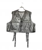 YOHJI YAMAMOTOヨウジヤマモト）の古着「クロップドメタリックベスト」｜シルバー