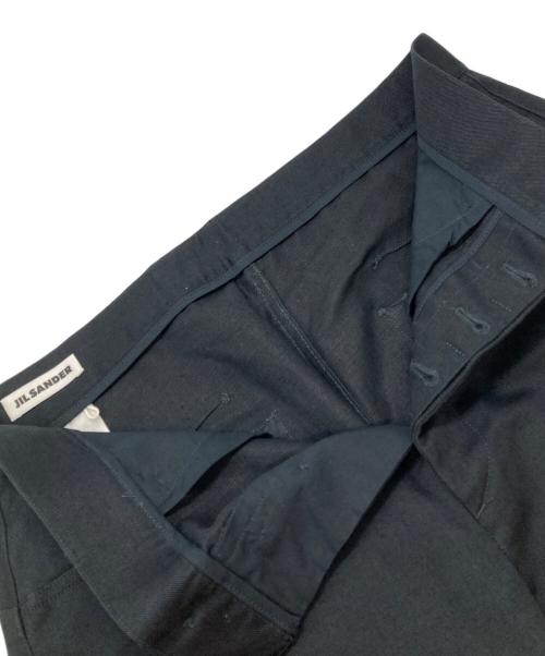 JIL SANDER（ジルサンダー）JIL SANDER (ジルサンダー) コットンリネン立体裁断パンツ ブラック サイズ:46の古着・服飾アイテム