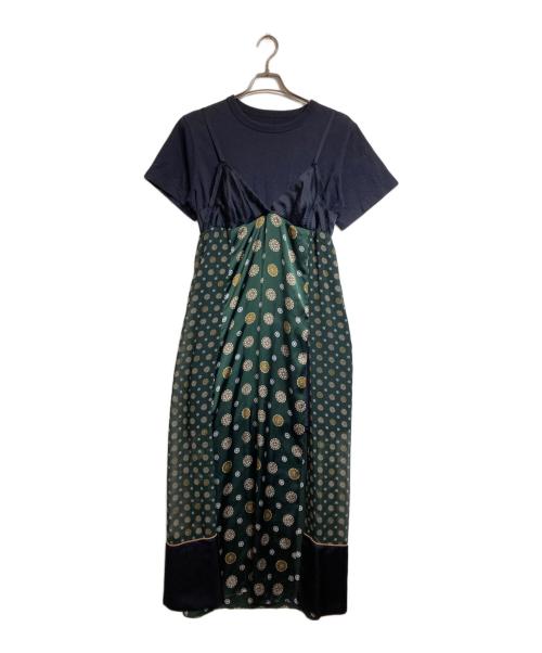 sacai（サカイ）sacai (サカイ) Komon Print Dress ネイビー サイズ:2の古着・服飾アイテム