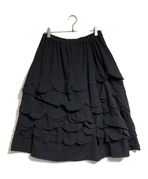 COMME des GARCONS COMME des GARCONS（コムデギャルソン コムデギャルソン）COMME des GARCONS COMME des GARCONS (コムデギャルソン コムデギャルソン) ポリエステルカットオフフリルスカート ブラック サイズ:Sの古着・服飾アイテム