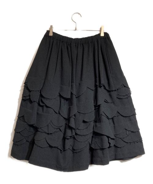 COMME des GARCONS COMME des GARCONS（コムデギャルソン コムデギャルソン）COMME des GARCONS COMME des GARCONS (コムデギャルソン コムデギャルソン) ポリエステルカットオフフリルスカート ブラック サイズ:Sの古着・服飾アイテム