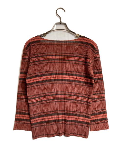 PLEATS PLEASE（プリーツプリーズ）PLEATS PLEASE (プリーツプリーズ) 総柄プリーツカットソー ブラウン サイズ:3の古着・服飾アイテム