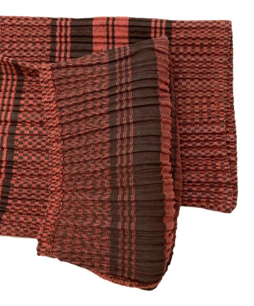 PLEATS PLEASE（プリーツプリーズ）PLEATS PLEASE (プリーツプリーズ) 総柄プリーツカットソー ブラウン サイズ:3の古着・服飾アイテム