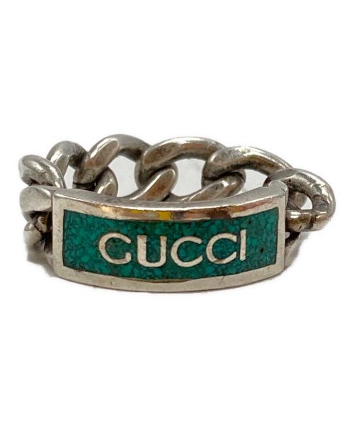 GUCCI（グッチ）GUCCI (グッチ) チェーン×プレートリング シルバー サイズ:なしの古着・服飾アイテム