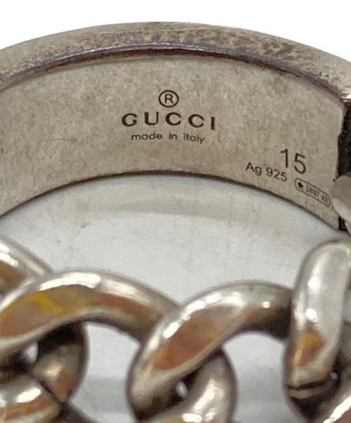 GUCCI（グッチ）GUCCI (グッチ) チェーン×プレートリング シルバー サイズ:なしの古着・服飾アイテム