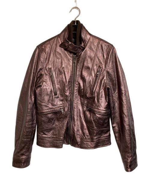 DOLCE & GABBANA（ドルチェ＆ガッバーナ）DOLCE & GABBANA (ドルチェ＆ガッバーナ) レザージャケット メタリックブラウン サイズ:50の古着・服飾アイテム