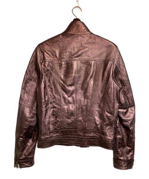 DOLCE & GABBANA（ドルチェ＆ガッバーナ）DOLCE & GABBANA (ドルチェ＆ガッバーナ) レザージャケット メタリックブラウン サイズ:50の古着・服飾アイテム