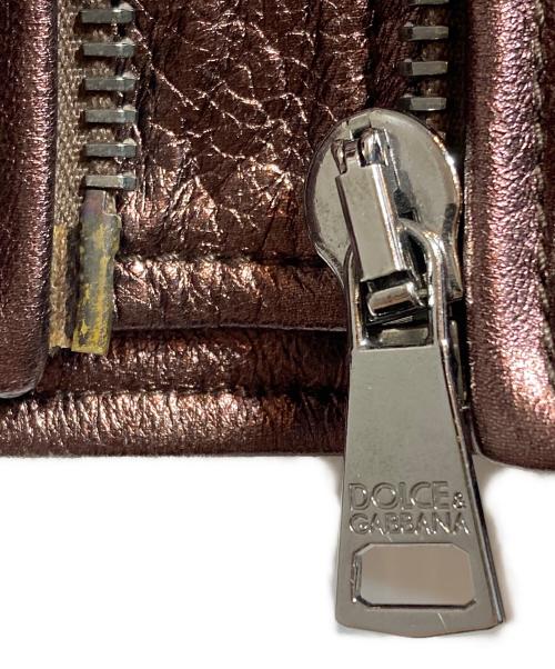 DOLCE & GABBANA（ドルチェ＆ガッバーナ）DOLCE & GABBANA (ドルチェ＆ガッバーナ) レザージャケット メタリックブラウン サイズ:50の古着・服飾アイテム