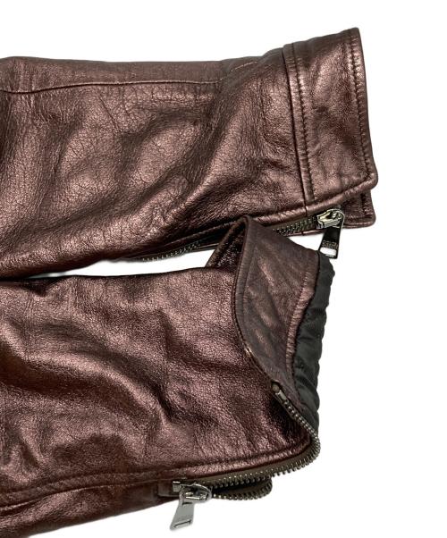 DOLCE & GABBANA（ドルチェ＆ガッバーナ）DOLCE & GABBANA (ドルチェ＆ガッバーナ) レザージャケット メタリックブラウン サイズ:50の古着・服飾アイテム
