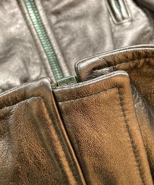 DOLCE & GABBANA（ドルチェ＆ガッバーナ）DOLCE & GABBANA (ドルチェ＆ガッバーナ) レザージャケット メタリックブラウン サイズ:50の古着・服飾アイテム