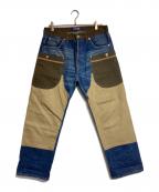 COMME des GARCONS JUNYA WATANABE MANコム デ ギャルソン ジュンヤ ワタナベ マン）の古着「パッチ切替ダブルニーデニム」｜インディゴ