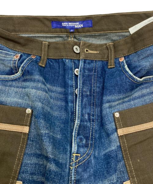COMME des GARCONS JUNYA WATANABE MAN（コム デ ギャルソン ジュンヤ ワタナベ マン）COMME des GARCONS JUNYA WATANABE MAN (コム デ ギャルソン ジュンヤ ワタナベ マン) パッチ切替ダブルニーデニム インディゴ サイズ:Sの古着・服飾アイテム