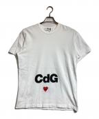 PLAY COMME des GARCONSプレイコムデギャルソン）の古着「ハートワッペンプリントTシャツ」｜ホワイト