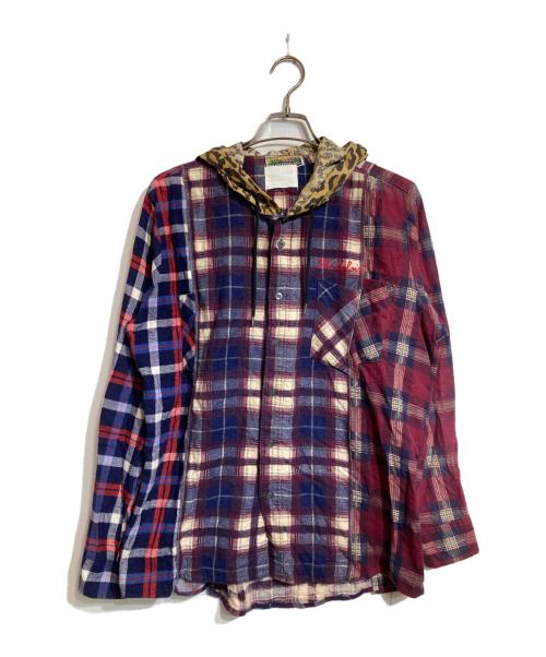 TAKAHIROMIYASHITA TheSoloIst.（タカヒロミヤシタ ザソロイスト）TAKAHIROMIYASHITA TheSoloIst. (タカヒロミヤシタ ザソロイスト) 再構築フードネルシャツ レッド サイズ:FREEの古着・服飾アイテム