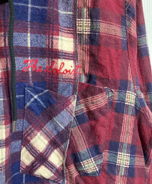 TAKAHIROMIYASHITA TheSoloIst.（タカヒロミヤシタ ザソロイスト）TAKAHIROMIYASHITA TheSoloIst. (タカヒロミヤシタ ザソロイスト) 再構築フードネルシャツ レッド サイズ:FREEの古着・服飾アイテム