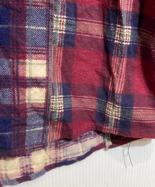 TAKAHIROMIYASHITA TheSoloIst.（タカヒロミヤシタ ザソロイスト）TAKAHIROMIYASHITA TheSoloIst. (タカヒロミヤシタ ザソロイスト) 再構築フードネルシャツ レッド サイズ:FREEの古着・服飾アイテム