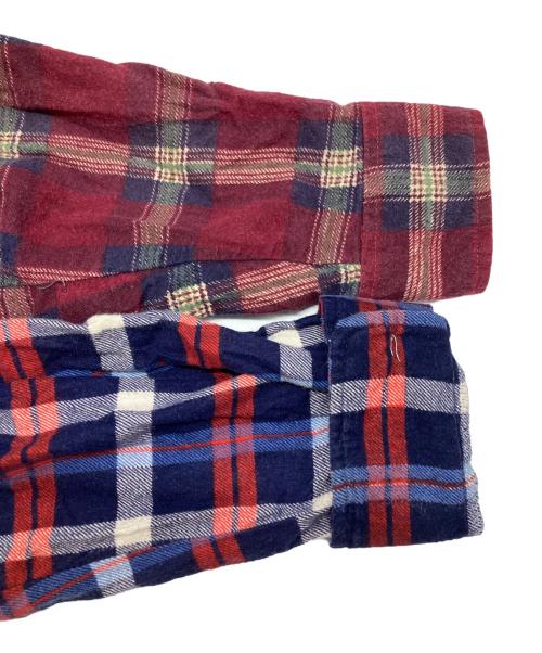 TAKAHIROMIYASHITA TheSoloIst.（タカヒロミヤシタ ザソロイスト）TAKAHIROMIYASHITA TheSoloIst. (タカヒロミヤシタ ザソロイスト) 再構築フードネルシャツ レッド サイズ:FREEの古着・服飾アイテム