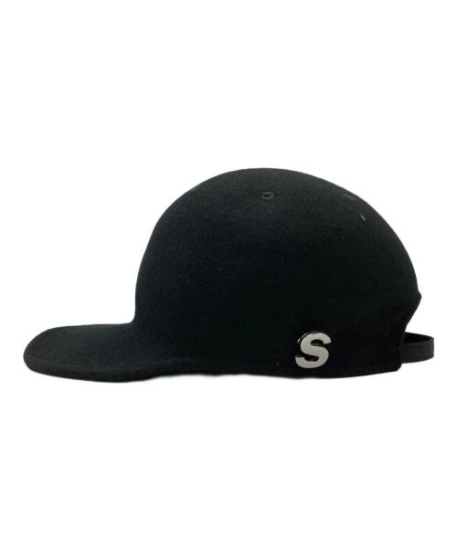 sacai（サカイ）sacai (サカイ) モーディング 成形 ウール キャップ ブラックの古着・服飾アイテム