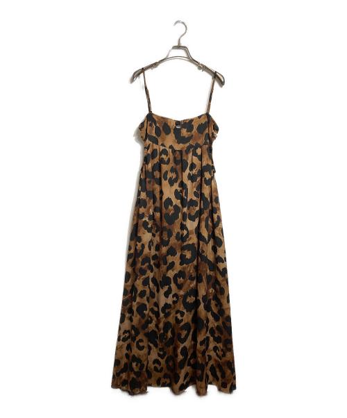 MAISON SPECIAL（メゾンスペシャル）MAISON SPECIAL (メゾンスペシャル) レオパードキャミワンピースポリエステルノースリーブワンピース ブラウン サイズ:Freeの古着・服飾アイテム