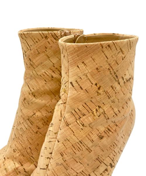 MM6 Maison Margiela（エムエムシックスメゾンマルジェラ）MM6 Maison Margiela (エムエムシックスメゾンマルジェラ) コルクショートブーツ ベージュ サイズ:37の古着・服飾アイテム