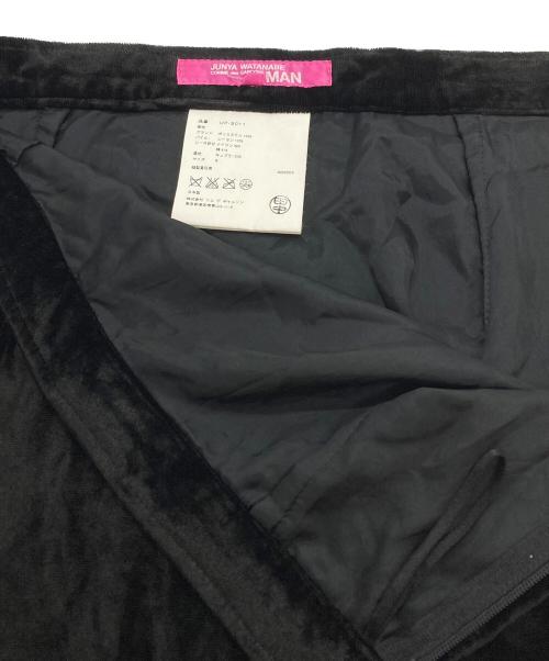 JUNYA WATANABE COMME des GARCONS MAN PINK（ジュンヤワタナベ コムデギャルソンマン ピンク）JUNYA WATANABE COMME des GARCONS MAN PINK (ジュンヤワタナベ コムデギャルソンマン ピンク) ベロア切替レースフリルスカート ブラック サイズ:Sの古着・服飾アイテム