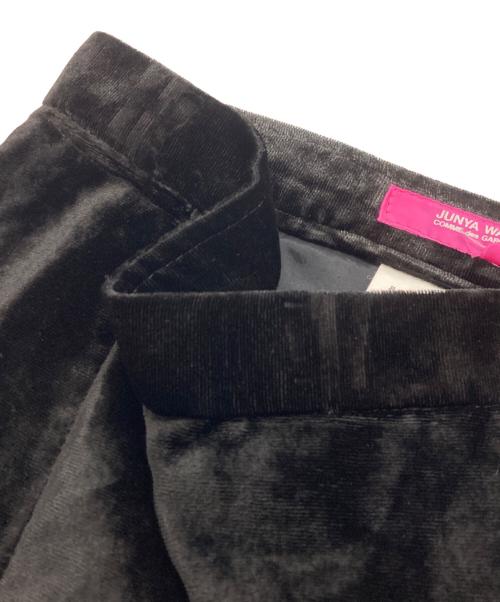 JUNYA WATANABE COMME des GARCONS MAN PINK（ジュンヤワタナベ コムデギャルソンマン ピンク）JUNYA WATANABE COMME des GARCONS MAN PINK (ジュンヤワタナベ コムデギャルソンマン ピンク) ベロア切替レースフリルスカート ブラック サイズ:Sの古着・服飾アイテム