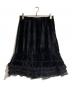 JUNYA WATANABE COMME des GARCONS MAN PINK（ジュンヤワタナベ コムデギャルソンマン ピンク）の古着「ベロア切替レースフリルスカート」｜ブラック