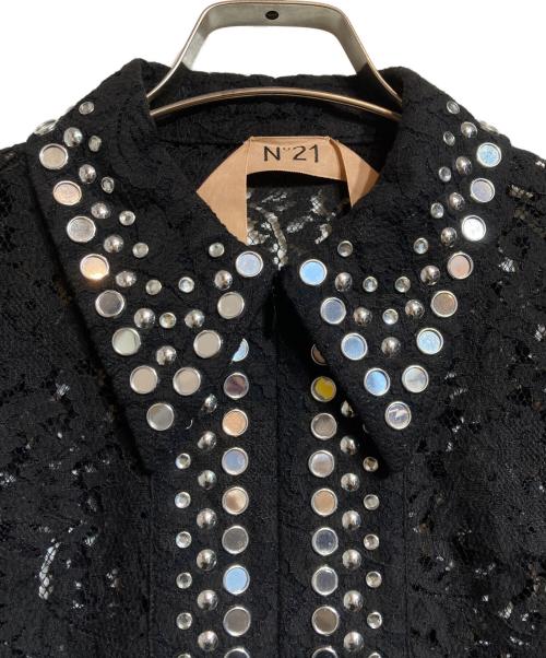 N°21 numero ventuno（ヌメロヴェントゥーノ）N°21 NUMERO VENTUNO (ヌメロヴェントゥーノ) 総柄 レース ワンピース ブラック サイズ:36の古着・服飾アイテム