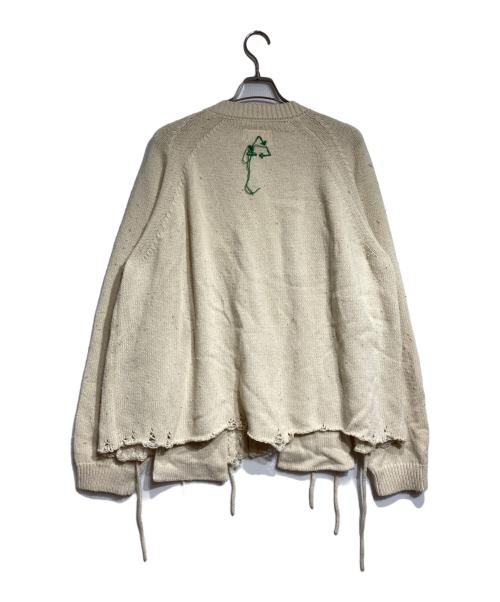 doublet（ダブレット）doublet (ダブレット) RECYCLE WOOL CABLE CARDIGAN/リサイクルウールケーブルカーディガン ベージュ サイズ:Lの古着・服飾アイテム