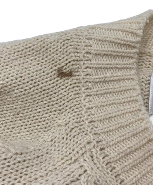 doublet（ダブレット）doublet (ダブレット) RECYCLE WOOL CABLE CARDIGAN/リサイクルウールケーブルカーディガン ベージュ サイズ:Lの古着・服飾アイテム