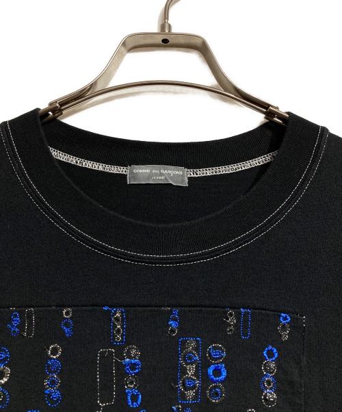 COMME des GARCONS HOMME（コムデギャルソン オム）COMME des GARCONS HOMME (コムデギャルソン オム) ラメステッチパッチワークL/S Tee/Metallic-thread stitched patchwork ブラック サイズ:ｰの古着・服飾アイテム