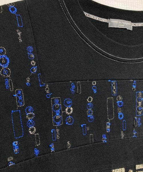 COMME des GARCONS HOMME（コムデギャルソン オム）COMME des GARCONS HOMME (コムデギャルソン オム) ラメステッチパッチワークL/S Tee/Metallic-thread stitched patchwork ブラック サイズ:ｰの古着・服飾アイテム