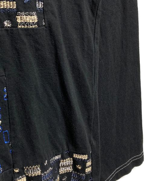 COMME des GARCONS HOMME（コムデギャルソン オム）COMME des GARCONS HOMME (コムデギャルソン オム) ラメステッチパッチワークL/S Tee/Metallic-thread stitched patchwork ブラック サイズ:ｰの古着・服飾アイテム