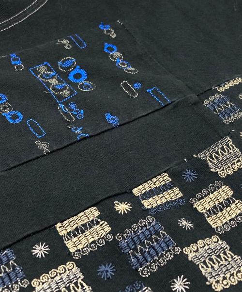 COMME des GARCONS HOMME（コムデギャルソン オム）COMME des GARCONS HOMME (コムデギャルソン オム) ラメステッチパッチワークL/S Tee/Metallic-thread stitched patchwork ブラック サイズ:ｰの古着・服飾アイテム