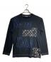 COMME des GARCONS HOMME（コムデギャルソン オム）の古着「ラメステッチパッチワークL/S Tee/Metallic-thread stitched patchwork」｜ブラック