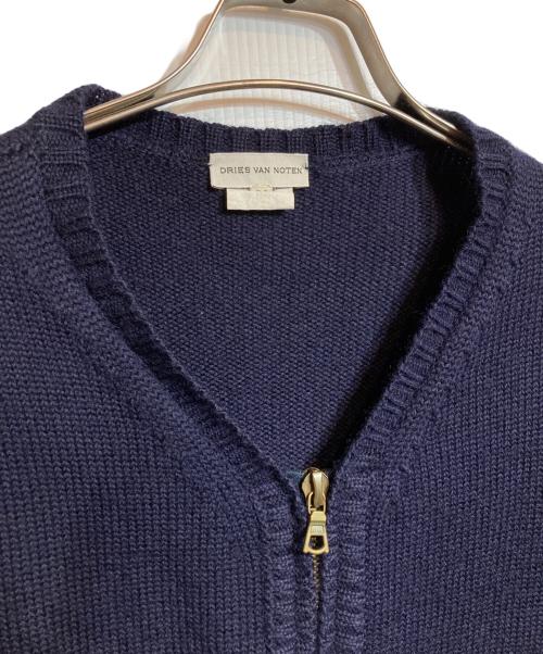 DRIES VAN NOTEN（ドリスヴァンノッテン）DRIES VAN NOTEN (ドリスヴァンノッテン) ジップカーディガン ネイビー サイズ:Mの古着・服飾アイテム