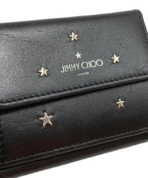 JIMMY CHOO（ジミーチュウ）JIMMY CHOO (ジミーチュウ) スタースタッズ3つ折り財布 ブラックの古着・服飾アイテム
