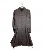 NEMETHネメス）の古着「チェックワンピースコート」｜レッド×グレー