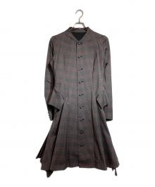 NEMETH（ネメス）の古着「チェックワンピースコート」｜レッド×グレー