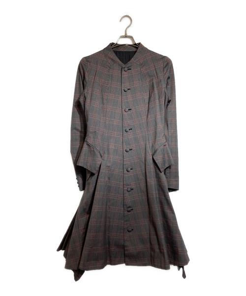 NEMETH（ネメス）NEMETH (ネメス) チェックワンピースコート レッド×グレー サイズ:Mの古着・服飾アイテム