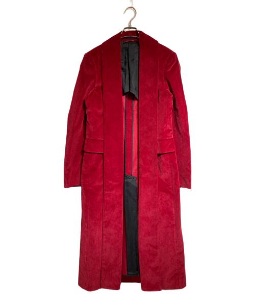 COMME des GARCONS HOMME PLUS（コムデギャルソンオムプリュス）COMME des GARCONS HOMME PLUS (コムデギャルソンオムプリュス) コーデュロイロングジャケット レッド サイズ:Sの古着・服飾アイテム