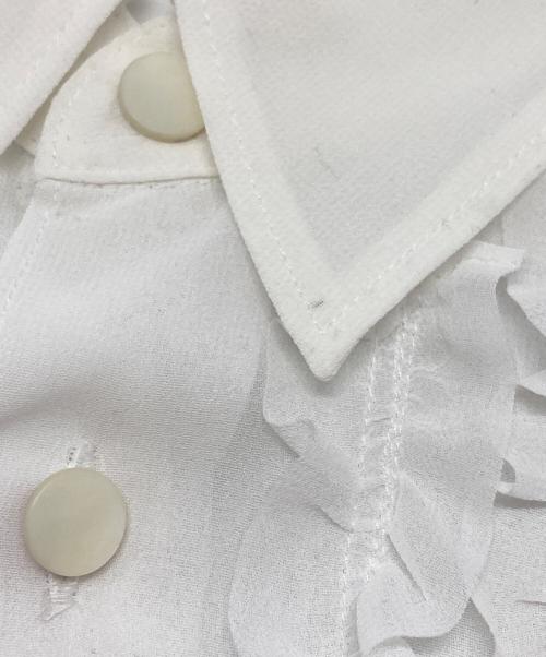 COMME des GARCONS HOMME PLUS（コムデギャルソンオムプリュス）COMME des GARCONS HOMME PLUS (コムデギャルソンオムプリュス) シアーフリルシャツ ホワイト サイズ:ＸＳの古着・服飾アイテム