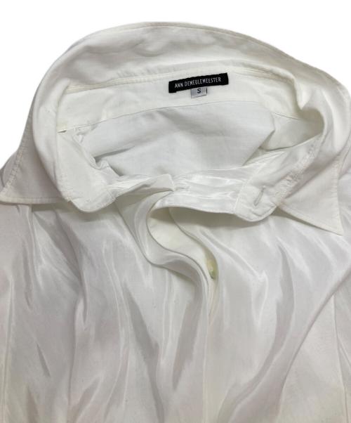 ANN DEMEULEMEESTER（アンドゥムルメステール）ANN DEMEULEMEESTER (アンドゥムルメステール) オーバーサイズシースルーシャツ ホワイト サイズ:Ｓの古着・服飾アイテム