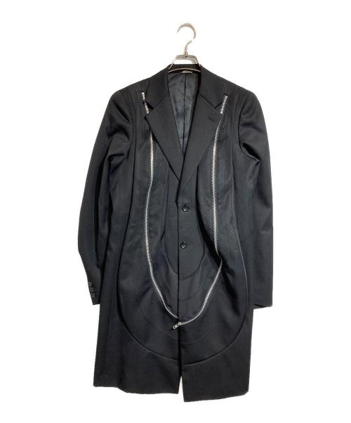 COMME des GARCONS HOMME PLUS（コムデギャルソンオムプリュス）COMME des GARCONS HOMME PLUS (コムデギャルソンオムプリュス) ジップデザイン2Bジャケット ブラック サイズ:Ｓの古着・服飾アイテム
